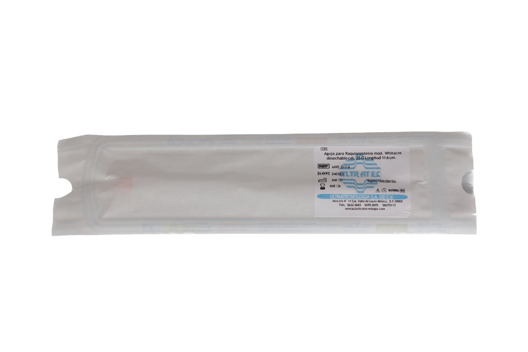 060.040.0543 AGUJA WHITACRE 25 G X 11.6 CM MERCAMED