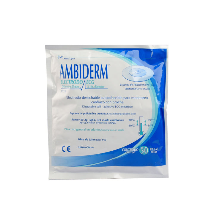ELECTRODO REDONDO DE ESPUMA AMBIDERM T-715 CAJA C/50 POUC
