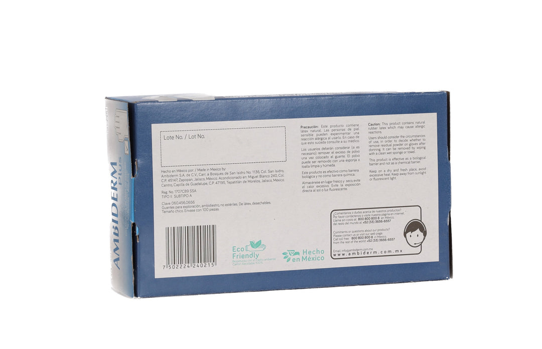 GUANTE DE LATEX PLUS BLANCO M AMBIDERM