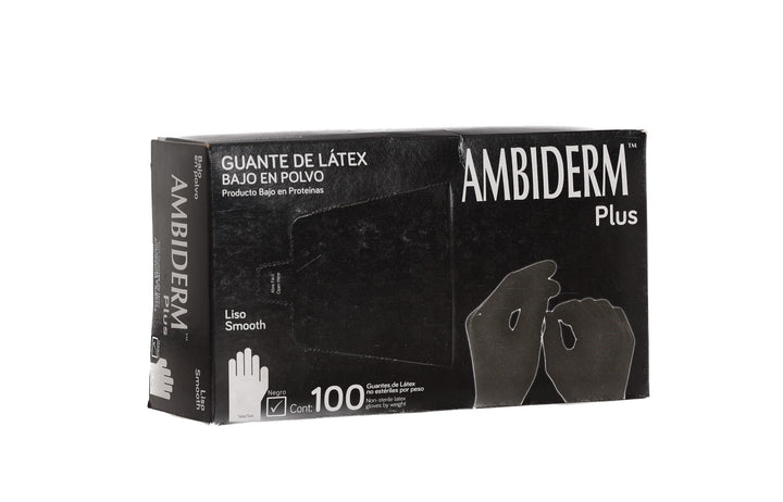 GUANTE DE LATEX PLUS NEGRO M AMBIDERM