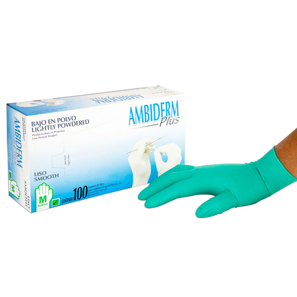 GUANTE DE LATEX PLUS VERDE M AMBIDERM