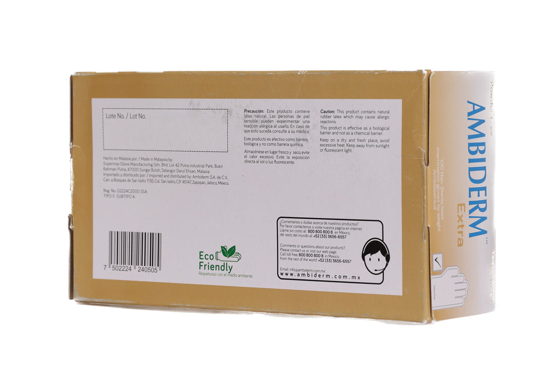 GUANTE DE LATEX EXTRA BLANCO M AMBIDERM