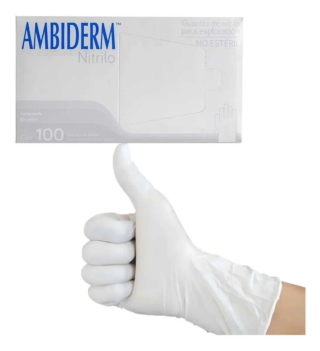 GUANTE DE NITRILO BLANCO M AMBIDERM