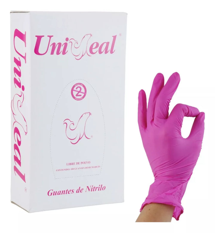 GUANTE DE NITRILO ROSA CH UNISEAL
