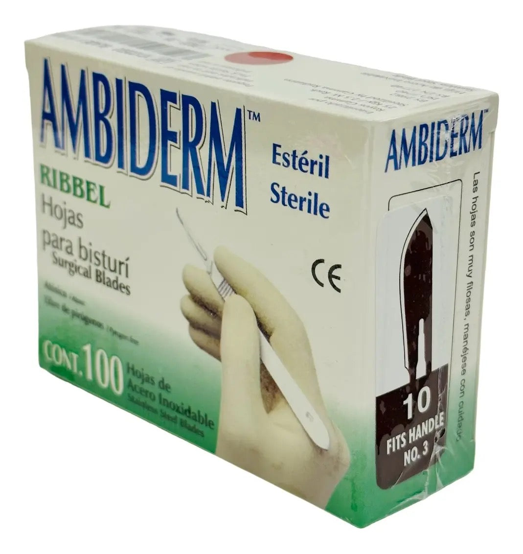 060.483.0091 HOJA DE BISTURI AMBIDERM ACERO INOXIDABLE 10