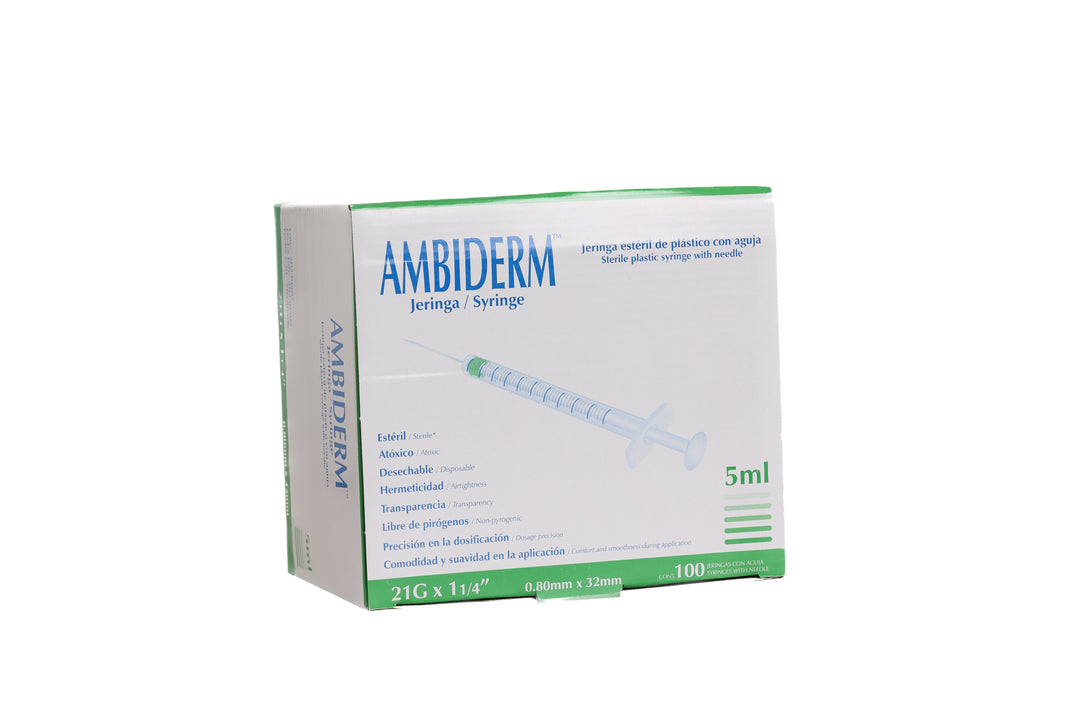 JERINGA 5 ML CON AGUJA 21x32 AMBIDERM