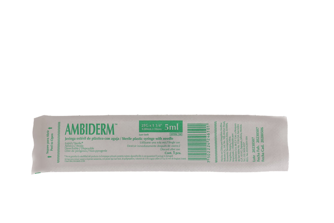 JERINGA 5 ML CON AGUJA 21x32 AMBIDERM