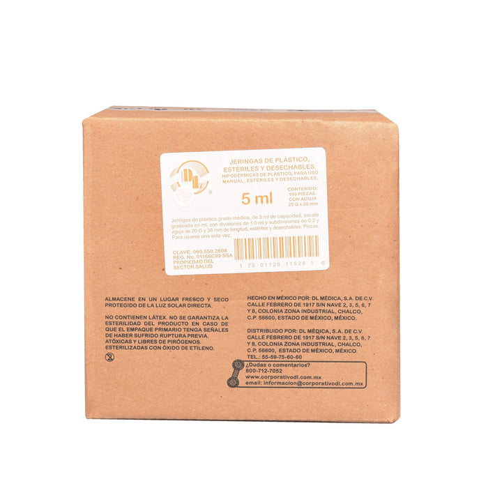 060.550.2608 JERINGA 5 ML CON AGUJA 20x38 DL