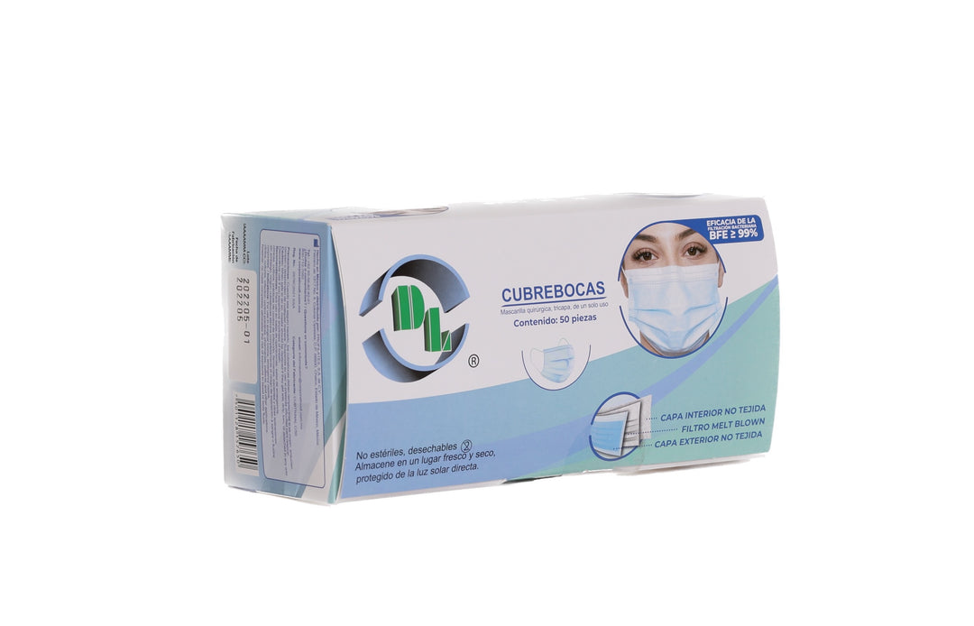 CUBREBOCAS TRICAPA AZUL DL