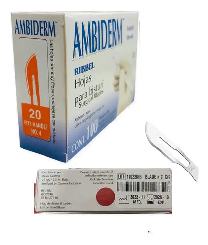 HOJA DE BISTURÍ AMBIDERM ACERO AL CARBON 20
