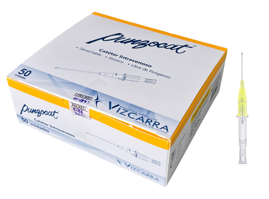 CATÉTER INTRAVENOSO RADIOPACO, CAL. 24G X 20MM. ESTÉRIL