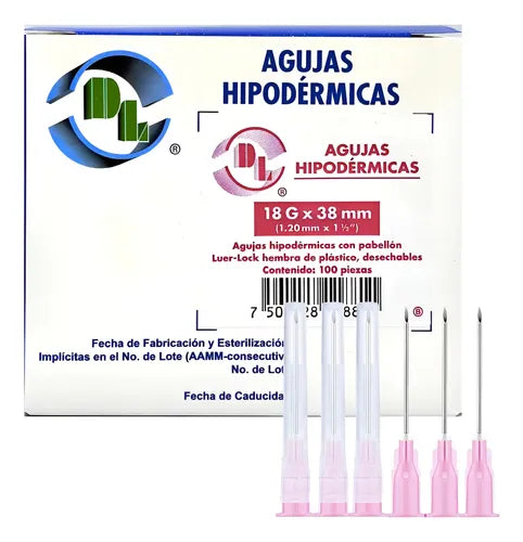 AGUJA HIPODÉRMICA 18G X 38 MM DL