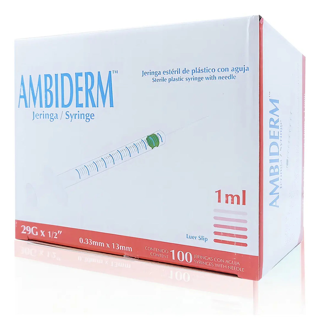 JERINGA 1 ML CON AGUJA 29x13 AMBIDERM