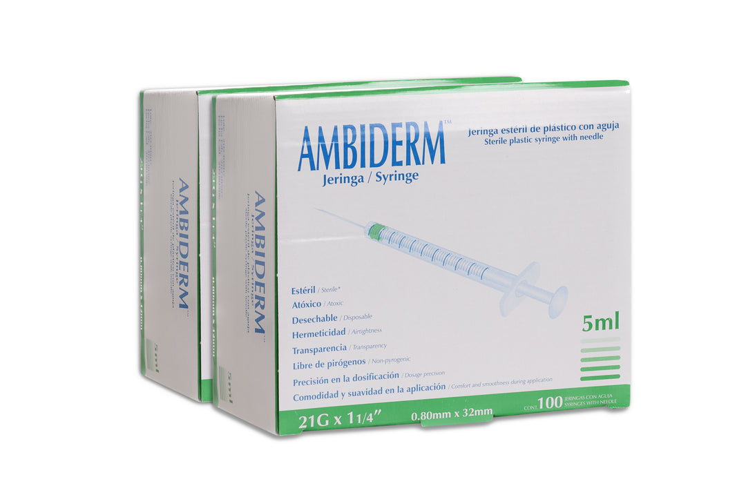 PACK 2-JERINGA 5 ML CON AGUJA 21x32 AMBIDERM