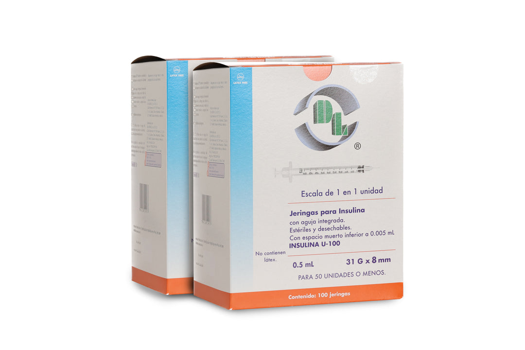 PACK 2-JERINGA HIPODÉRMICA 0.5 ML CON AGUJA 31x8 DL