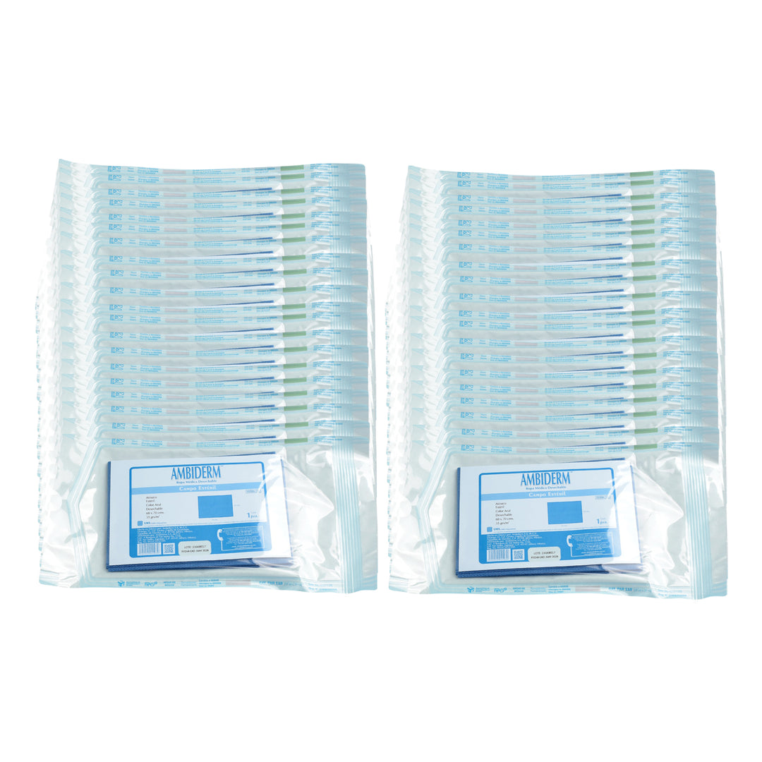 PACK 40-CAMPO ESTERIL LISO 60 X 70 AMBIDERM