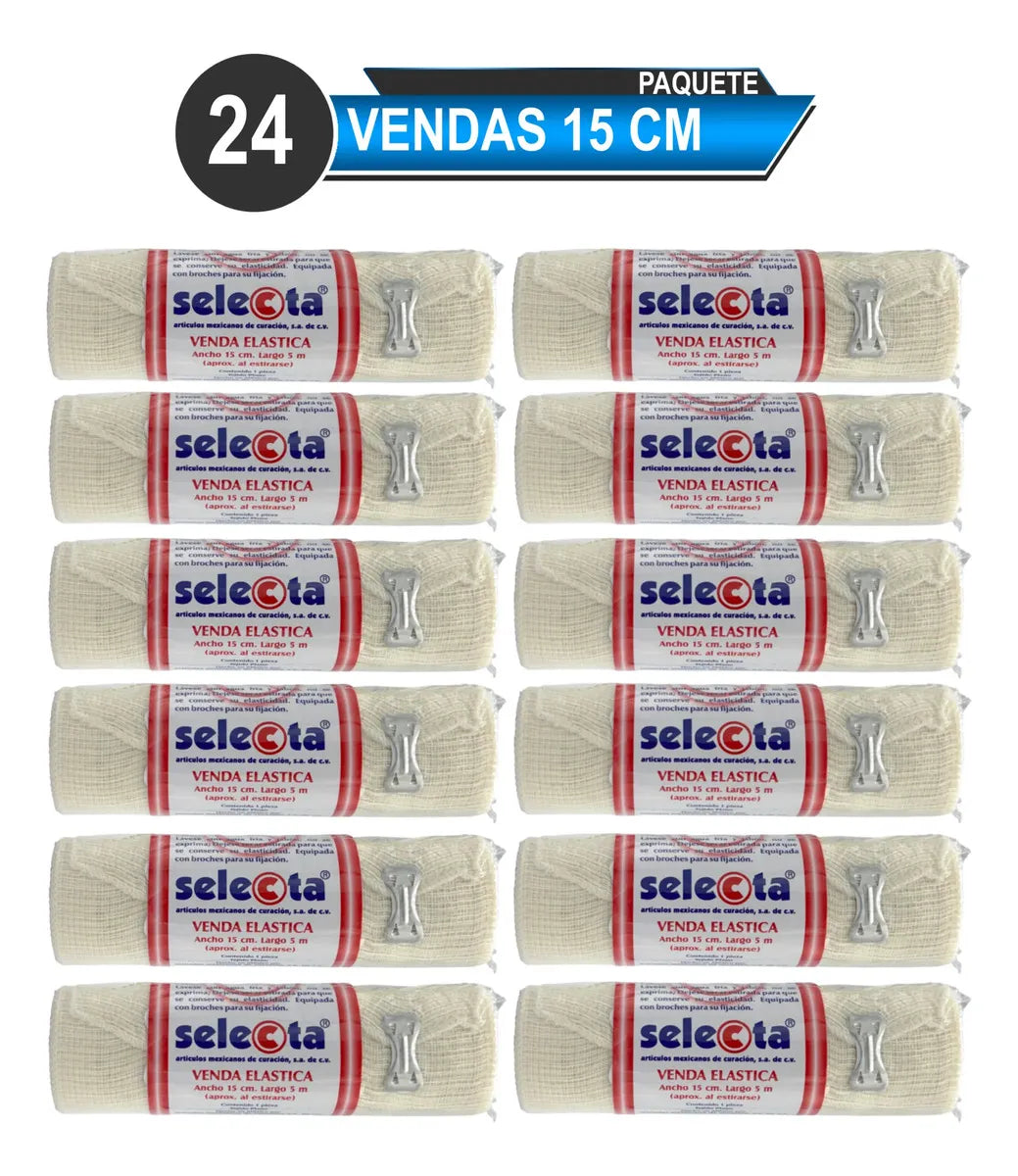 PACK 24-VENDA ELÁSTICA 15 CM X 5 MTS SELECTA