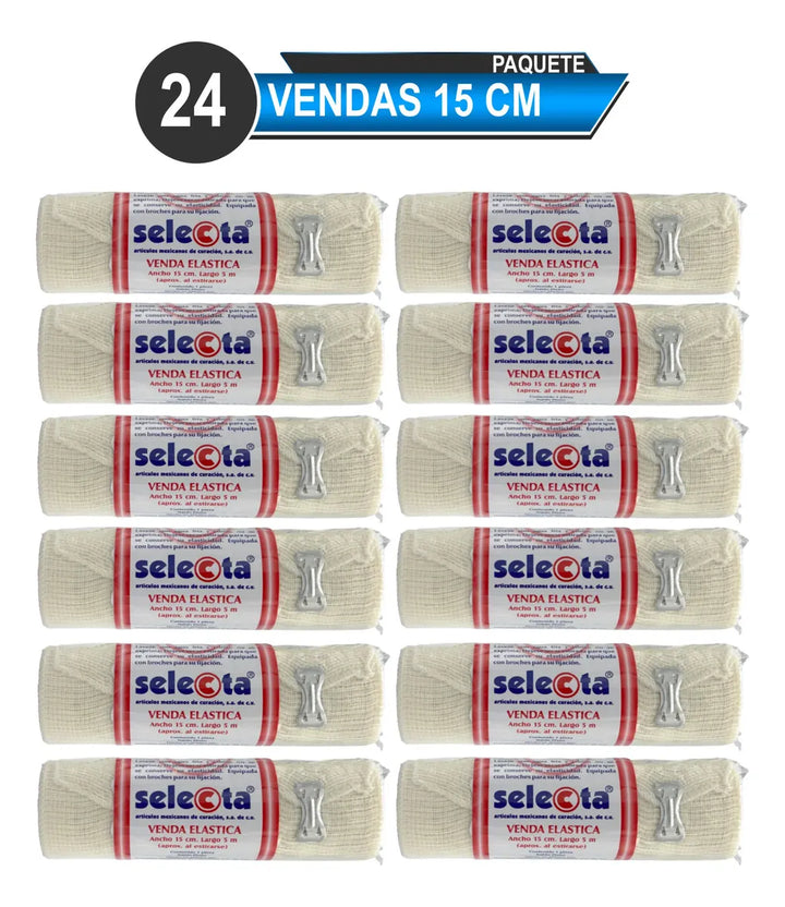 PACK 24-VENDA ELÁSTICA 15 CM X 5 MTS SELECTA