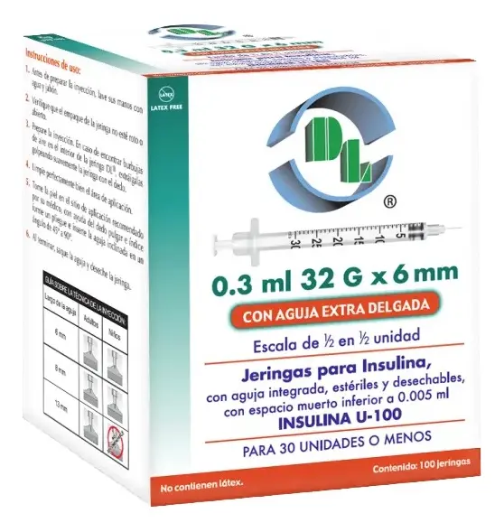 JERINGA HIPODÉRMICA 0.3 ML CON AGUJA 32x06 DL