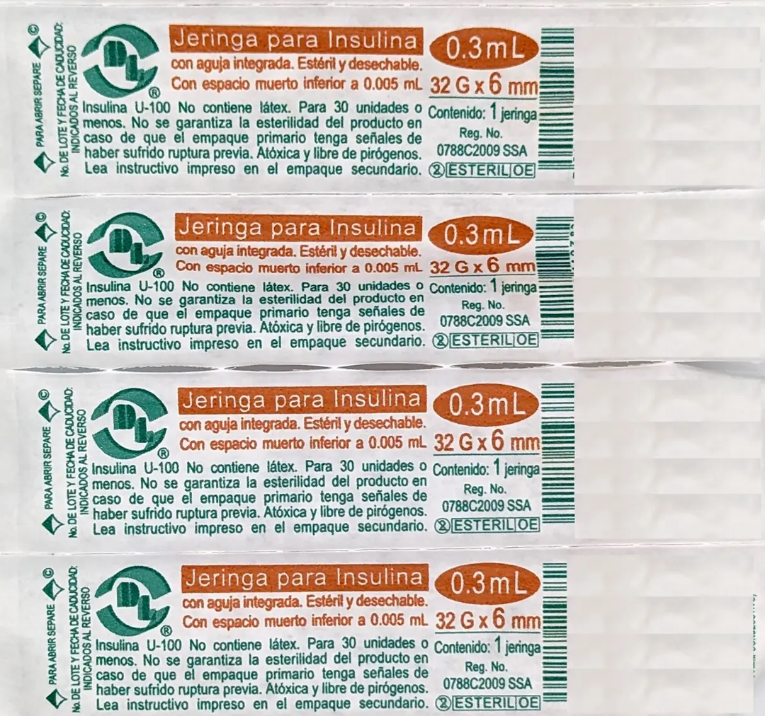 JERINGA HIPODÉRMICA 0.3 ML CON AGUJA 32x06 DL