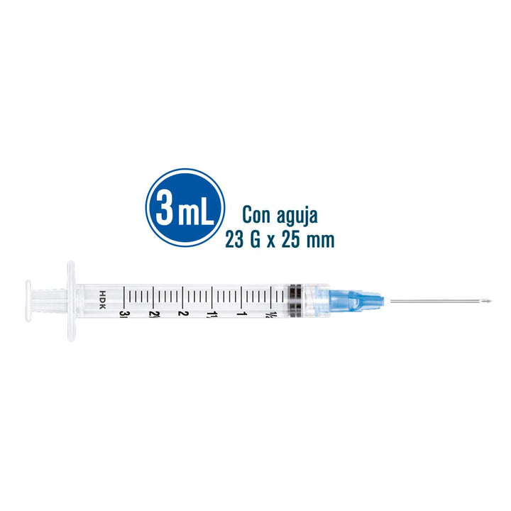 JERINGA 3 ML CON AGUJA 23x25 DL