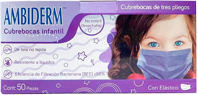 CUBREBOCAS AMBIDERM NIÑO VIOLETA