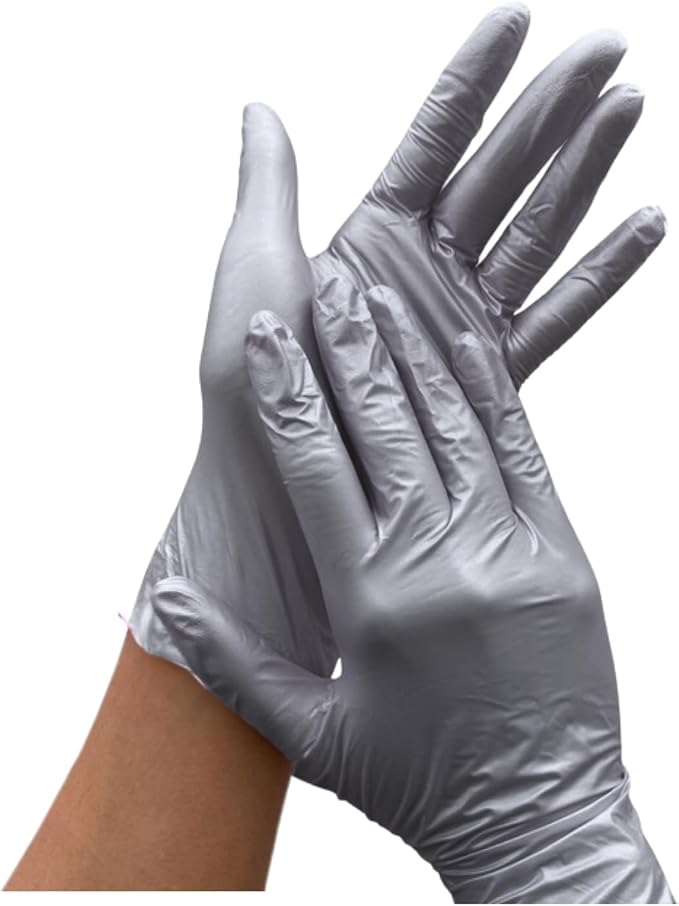 GUANTE DE NITRILO PLATA METALICO M UNISEAL