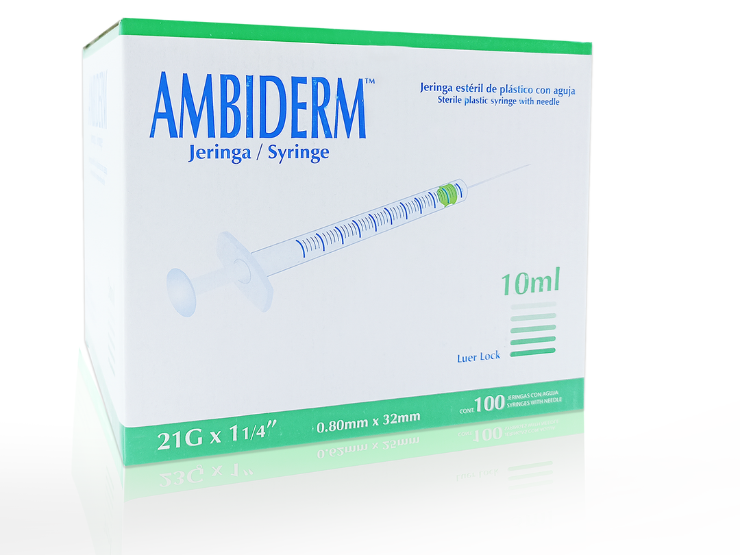 JERINGA 10 ML CON AGUJA 20x38 AMBIDERM