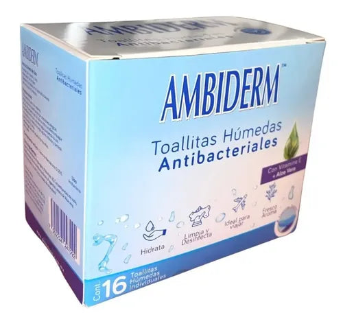 TOALLITAS HUMEDAS ALOE VERA 16PZ AMBIDERM