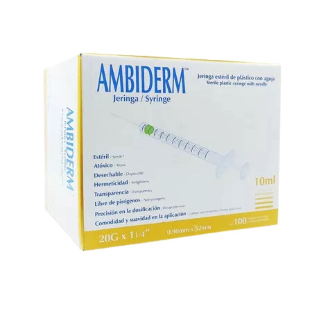 JERINGA 10 ML CON AGUJA 20x32 AMBIDERM